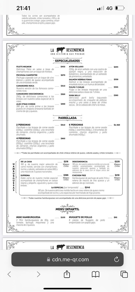 La Descendencia Restaurant Bar Menu - Image 5